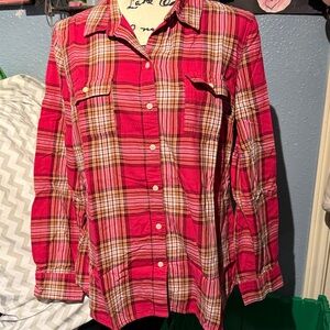 Old Navy Red and White Plaid Shirt
